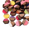 Opaque & Transparent Resin & Walnut Wood Cabochons RESI-N053-38-1