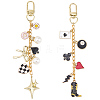 2Pcs 2 Styles Alloy Enamel Pendant Decorations HJEW-BM0001-46C-7