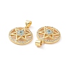 Brass Micro Pave Cubic Zirconia Pendants ZIRC-P106-54G-3