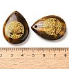 Natural Tiger Eye Drop Pendants G-C158-01B-3