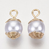 ABS Plastic Imitation Pearl Pendants KK-N235-017-3