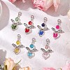 7Pcs 7 Colors Angel Glass Pendant Decorations HJEW-JM02788-01-1