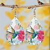 Iron & Imitation Leather Dangle Earrings WGA6ACA-03-1