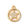 Brass Micro Pave Clear Cubic Zirconia Charms KK-M294-29G-1