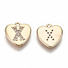 Brass Micro Pave Clear Cubic Zirconia Charms KK-N231-234X-NF-2