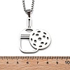 201 Stainless Steel Pickleball Paddle Pendant Box Chain Necklaces for Women Men NJEW-H050-01B-P-5