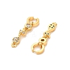 Brass Pave Clear Cubic Zirconia Musical Note Connector Charms KK-H515-15G-2