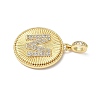 Brass Micro Pave Clear Cubic Zirconia Pendants KK-L253-17G-M-2