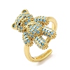 Rack Plating Brass Micro Pave Cubic Zirconia Finger Ring RJEW-C072-32A-02G-1