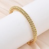 Brass Coiled Wire Cuff Bangles for Women BJEW-C157-02G-1