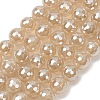 Electroplated Natural Agate Beads Strands G-B191-A07-10mm-07-2