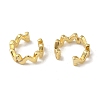 Wavy Brass Cuff Earrings for Women EJEW-C097-05G-01-2