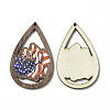 American Flag Theme Single Face Printed Aspen Wood Pendants WOOD-G014-01E-2