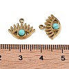 Ion Plating(IP) 304 Stainless Steel Pave Synthetic Turquoise Eye Charms STAS-U014-06B-01-3