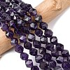 Faceted Natural Amethyst Beads Strands G-K066-09-8mm-01-1