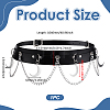 1Pc Iron Moon Tassel Black Imitation Leather Waistbands AJEW-UN0002-95-2