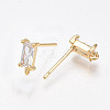 Brass Stud Earring Findings X-KK-T038-492C-2