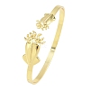 Marine Organism Brass Cuff Bangles for Women BJEW-D368-03M-G-4