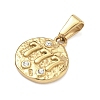 Textured 304 Stainless Steel Pendants STAS-A140-02G-7-2