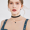 2Pcs Alloy & Black Velvet Heart Pendant Double Layer Choker Necklaces NJEW-WH20002-11C-5