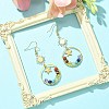 Natural & Synthetic Mixed Gemstone Beaded Dangle Earrings EJEW-TA00264-2