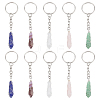 10Pcs 5 Colors Natural Gemstone Keychain KEYC-ME00004-1