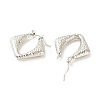 Non-Tarnish 304 Stainless Steel Chunky Rhombus Hoop Earrings for Women EJEW-K242-01P-2