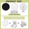 24Pcs 2 Colors Pure Cotton Covered Iron Buttons BUTT-BC0001-20-2