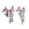 Alloy Rhinestone Stud Earrings for Women AL-CBA1A3E-02P-2