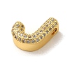 Brass Micro Pave Clear Cubic Zirconia Charms ZIRC-C009-01G-J-2