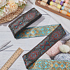 National Style Polyester Jacquard Flower Ribbon for Garment Accessories OCOR-WH0097-39B-5