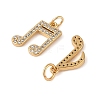 Rack Plating Brass Micro Pave Clear Cubic Zirconia Pendants KK-G507-02G-2