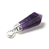 Natural Amethyst Pointed Pendants G-P474-02S-07-3