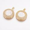 Brass Micro Pave Cubic Zirconia Pendants ZIRC-G108-15G-2