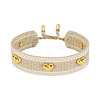 Adjustable Polyester & Alloy Slider Bracelets FS-WG54A06-04-1
