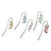 5Pcs 5 Colors Acrylic & Glass & Shell Pearl Pendant Bookmark AJEW-JK00358-2