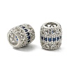 Brass Micro Pave Cubic Zirconia European Beads KK-P297-05P-03-1