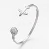 Tarnish Resistant 304 Stainless Steel Cuff Bangles BJEW-N0028-02P-1