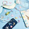 60Pcs 30 Styles Ocean Theme Translucent Resin Cabochon RESI-GA0001-17-5