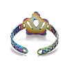 Rainbow Color Ion Plating(IP) 304 Stainless Steel Open Cuff Ring Findigns RJEW-A005-14-3