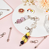 20Pcs Alloy Beadable Bar Keychain for DIY Crafts Jewelry Making KEYC-SC0001-14-4