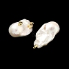 Brass & Pearl Micro Pave Cubic Zirconia Pendants KK-H259-13E-G01-2