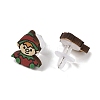 Christmas Theme Wood Stud Earrings EJEW-U016-06P-04-3