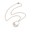 ABS Plastic Imitation Pearl with Brass Pendant Necklaces NJEW-JN04904-4