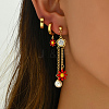 Stainless Steel Flower Tassel Earring Sets LB0942-2