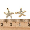 304 Stainless Steel Rhinestone Starfish STAS-I322-34G-01-3