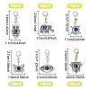 DELORIGIN 10 Sets Evil Eye Pendant Decorations HJEW-DR0001-07-2