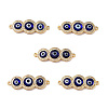 Handmade Lampwork Evil Eye Connector Charms ZIRC-L102-10G-04-1