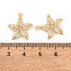 Brass Micro Pave Clear Cubic Zirconia Pendants KK-S389-10G-3