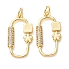 Brass Micro Pave Clear Cubic Zirconia Pendants CU-CBA2907-06G-1